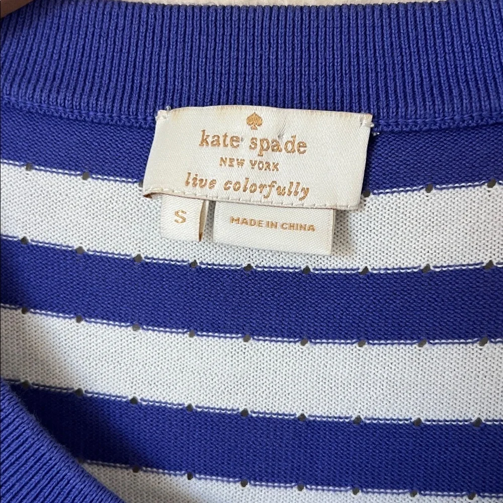 Kate spade blue and white striped cotton cardigan